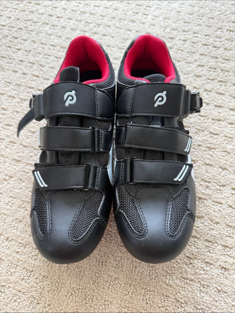 Peloton womens Black & red Velcro Cycling Shoes